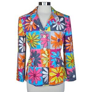 Moschino Jeans Vintage 90s Floral Print Jacket RARE Size 10 Pristine